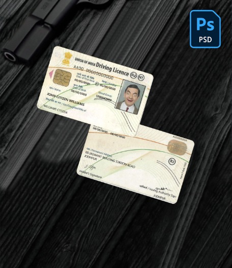 India driving license PSD